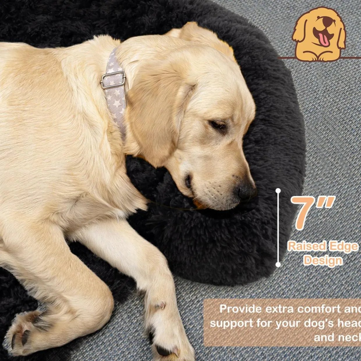 Tangkula Calming Dog Bed, Fluffy Plush Dog Mat Cover Protector for Couch with Detachable Washable Cover