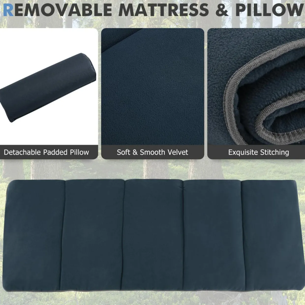Tangkula Camping Cot for Adults, Folding Sleeping Cot with Removable Mattress, Pillow, Side Pocket