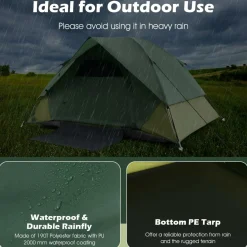TANGKULA Camping Tent for 2 People, Portable Lightweight Backpacking Tent