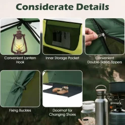 TANGKULA Camping Tent for 2 People, Portable Lightweight Backpacking Tent