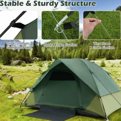 TANGKULA Camping Tent for 2 People, Portable Lightweight Backpacking Tent
