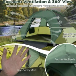 TANGKULA Camping Tent for 2 People, Portable Lightweight Backpacking Tent