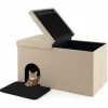 Tangkula Cat Litter Box Enclosure, Hidden Litter Box Furniture Ottoman with Urine Proof Litter Mat