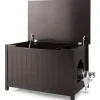 Tangkula Cat Litter Box Enclosure, Flip Top Hidden Cat Washroom with Removable Divider