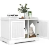 Tangkula Cat Litter Box Enclosure with Cat Scratching Pad