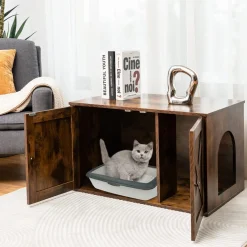 Tangkula Cat Litter Box Enclosure, Hidden Cat Washroom