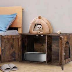 Tangkula Cat Litter Box Enclosure, Hidden Cat Washroom