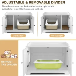 Tangkula Cat Litter Box Enclosure with Cat Scratching Pad