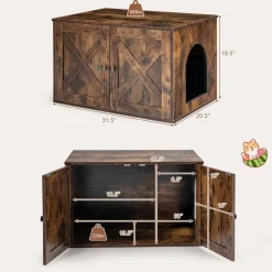 Tangkula Cat Litter Box Enclosure, Hidden Cat Washroom