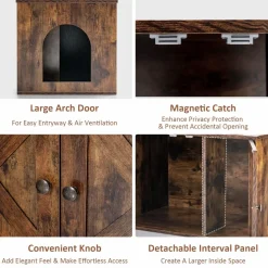 Tangkula Cat Litter Box Enclosure, Hidden Cat Washroom