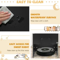 Tangkula Cat Litter Box Enclosure with Flip Half Door, Private Enclosed Cat Washroom with Magnetic Door Latch