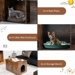 Tangkula Cat Litter Box Enclosure, Hidden Cat Washroom