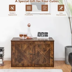 Tangkula Cat Litter Box Enclosure, Hidden Cat Washroom