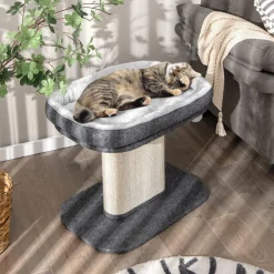 Tangkula Cat Tree for Indoor Cats, 2-Tier Cat Tower with Top Perch & Sisal Scratching Panel & Jingling Fur Ball Toy