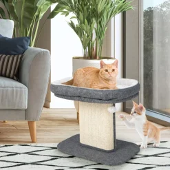 Tangkula Cat Tree for Indoor Cats, 2-Tier Cat Tower with Top Perch & Sisal Scratching Panel & Jingling Fur Ball Toy