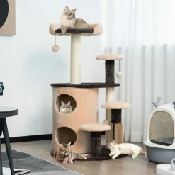 Tangkula Cat Tree for Indoor Cats, 40 Inch Multi-Level Cat Tower with Scratching Posts