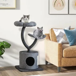 Tangkula Cat Tree for Indoor Cats, 35 Inch Small Cat Tower with Curved Metal Supporting Frame