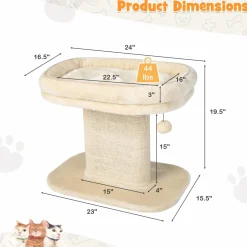 Tangkula Cat Tree for Indoor Cats, 2-Tier Cat Tower with Top Perch & Sisal Scratching Panel & Jingling Fur Ball Toy