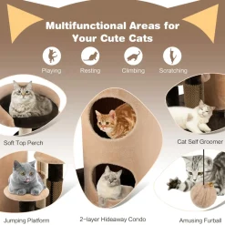 Tangkula Cat Tree for Indoor Cats, 40 Inch Multi-Level Cat Tower with Scratching Posts