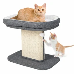 Tangkula Cat Tree for Indoor Cats, 2-Tier Cat Tower with Top Perch & Sisal Scratching Panel & Jingling Fur Ball Toy
