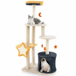 Tangkula Cat Tree Tower, 50 Inch Multi-Level Cat Tower with Cat Condo