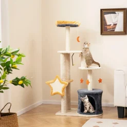 Tangkula Cat Tree Tower, 50 Inch Multi-Level Cat Tower with Cat Condo