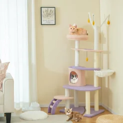 Tangkula Cat Tree Tower, 62 Inch Multi-Level Cat Tower with Cat Condo