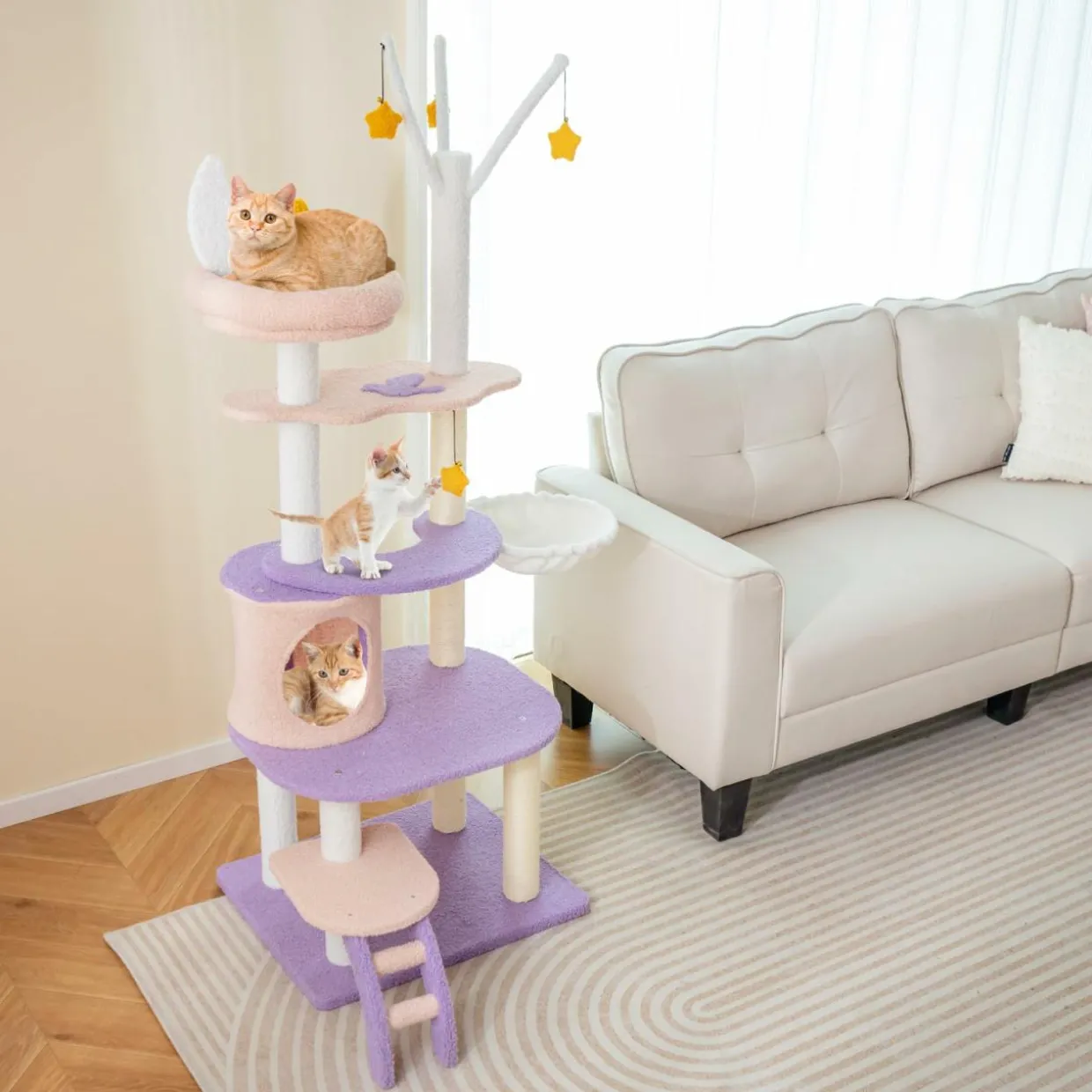 Tangkula Cat Tree Tower, 62 Inch Multi-Level Cat Tower with Cat Condo