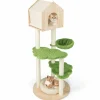 Tangkula Cat Tree Tower, Multi-Level Modern Wood Cat Tower with Sisal Scratching Posts