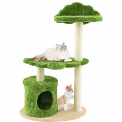 Tangkula Cat Tree Tower, Multi-Level Modern Wood Cat Tower, 38"
