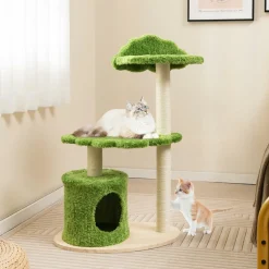 Tangkula Cat Tree Tower, Multi-Level Modern Wood Cat Tower, 38