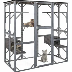 Tangkula Catio Outdoor Cat Enclosure Large, 71 Inch Outdoor Cat House Weatherproof with Asphalt Roof