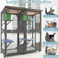 Tangkula Catio Outdoor Cat Enclosure Large