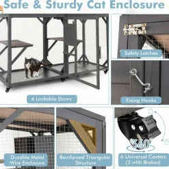 Tangkula Catio Outdoor Cat Enclosure Large