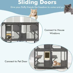 Tangkula Catio Outdoor Cat Enclosure Large