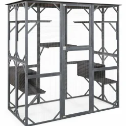 Tangkula Catio Outdoor Cat Enclosure Large, 71 Inch Outdoor Cat House Weatherproof with Asphalt Roof