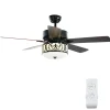 Tangkula 52"Ceiling Fan w/Lights & Remote Control, Lighting Fan w/5 Reversible Blades