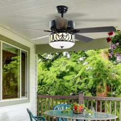 Tangkula 52"Ceiling Fan w/Lights & Remote Control, Lighting Fan w/5 Reversible Blades