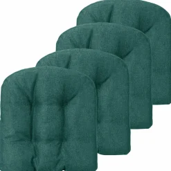 Tangkula Chair Cushions for Dining Chairs 4 Pack, 17.5” x 17”U-Shaped Chair Pads with Polyester Cover