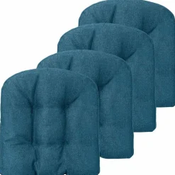 Tangkula Chair Cushions for Dining Chairs 4 Pack, 17.5” x 17”U-Shaped Chair Pads with Polyester Cover