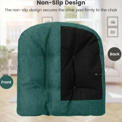 Tangkula Chair Cushions for Dining Chairs 4 Pack, 17.5” x 17”U-Shaped Chair Pads with Polyester Cover