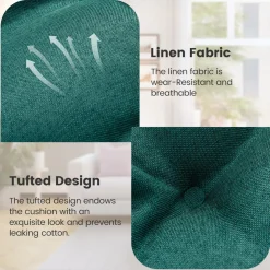 Tangkula Chair Cushions for Dining Chairs 4 Pack, 17.5” x 17”U-Shaped Chair Pads with Polyester Cover