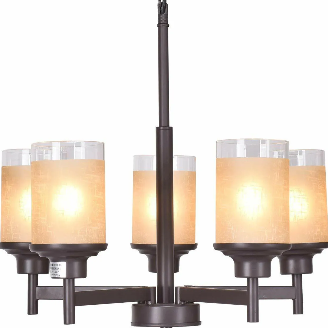 Tangkula Chandelier Home Hall Living Room Modern Pendent Light Ceiling Lamp (Antique Bronze, 5 Lights)