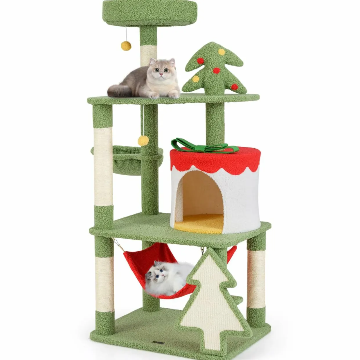 Tangkula Christmas Cat Tree, 52& Xmas Tree