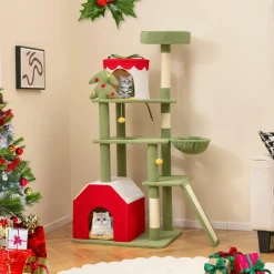 Tangkula Christmas Cat Tree, 61& Climbing Ladder