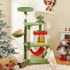 Tangkula Christmas Cat Tree, 52& Xmas Tree