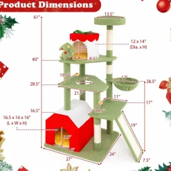 Tangkula Christmas Cat Tree, 61& Climbing Ladder