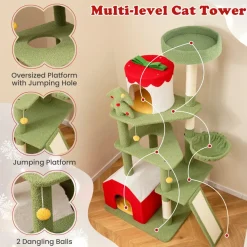 Tangkula Christmas Cat Tree, 61& Climbing Ladder