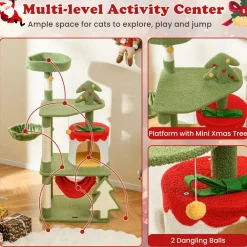Tangkula Christmas Cat Tree, 52& Xmas Tree