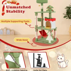 Tangkula Christmas Cat Tree, 52& Xmas Tree
